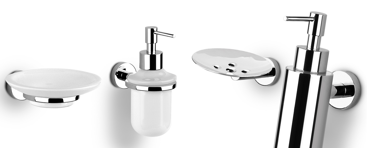 2 ROUND bathroom accessories giulini rubinetteria